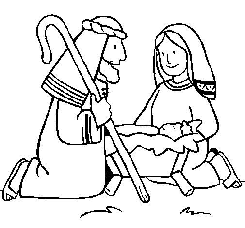 Dibuix de Adoren al nen Jesús  per Pintar on-line