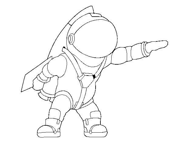 Dibuix de Astronauta amb coet per Pintar on-line