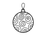 Dibuix de Bola d'arbre de Nadal decorada per pintar