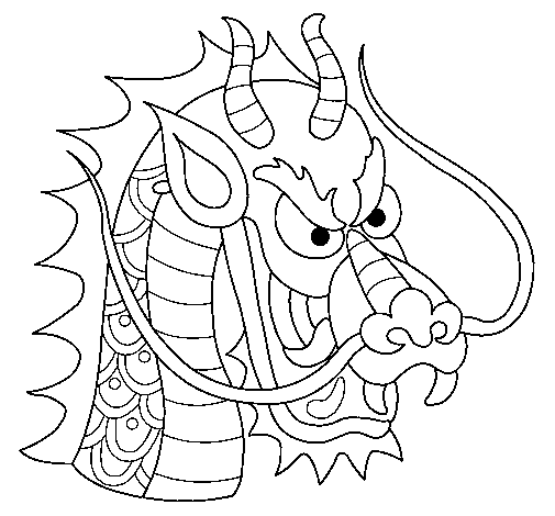 Dibuix de Cap de drac per Pintar on-line