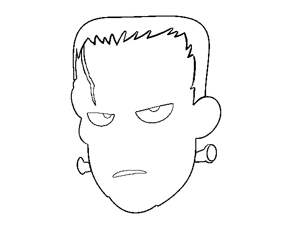 Dibuix de Cara de Frankenstein per Pintar on-line