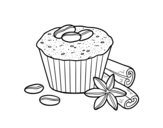 Dibuix de Cupcake de cafè per pintar