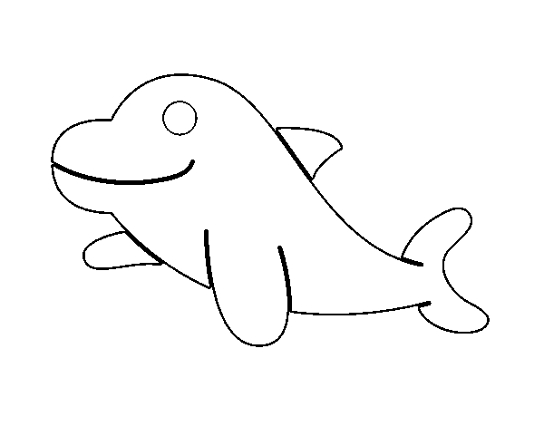 Dibuix de Dofí alegre per Pintar on-line