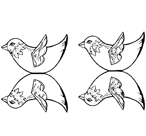 Dibuix de Dos ocells  per Pintar on-line