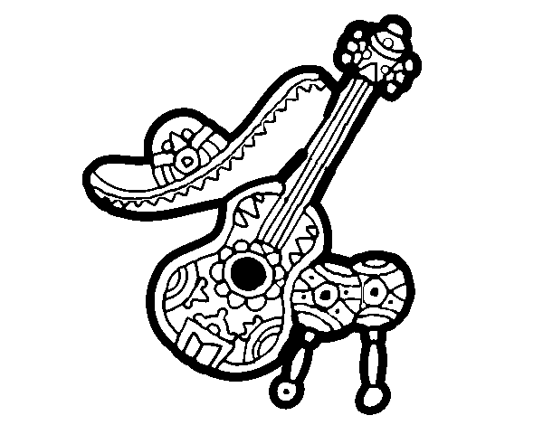 Dibuix de Instruments mexicans per Pintar on-line