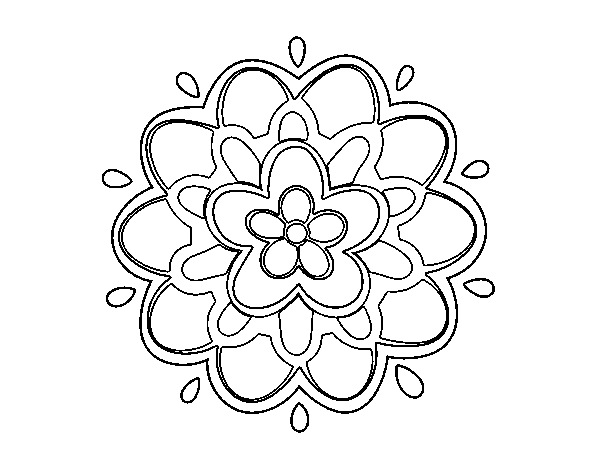 Dibuix de Mana amb una flor per Pintar on-line