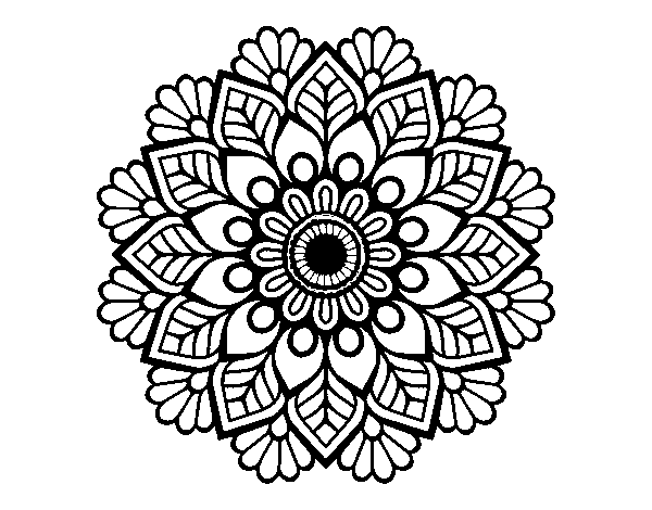 Dibuix de Mandala de primavera per Pintar on-line