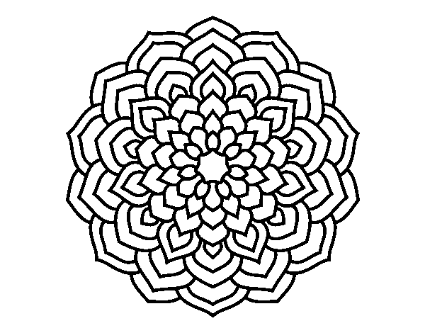 Dibuix de Mandala pètals de flor per Pintar on-line