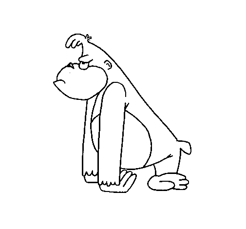 Dibuix de Mono enfadat per Pintar on-line