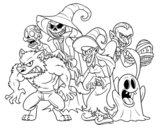 Dibuix de Monstres de Halloween per pintar