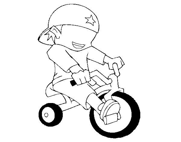 Dibuix de Nen en tricicle per Pintar on-line