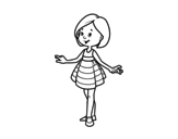Dibujo de Nena amb vestit curt