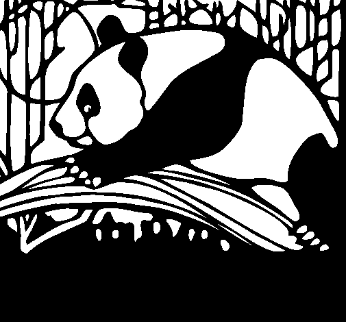 Dibuix de Ós panda menjant per Pintar on-line