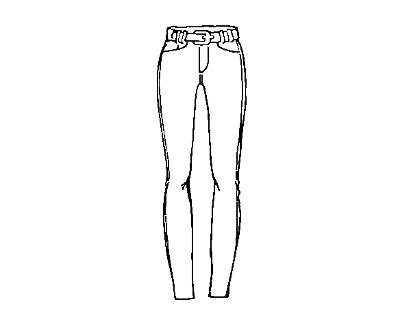 Dibuix de Pantalons de tub per Pintar on-line