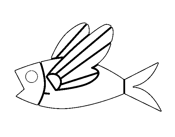 Dibuix de Peix volador per Pintar on-line