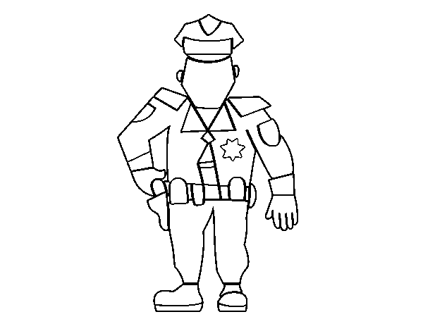 Dibuix de Policia municipal per Pintar on-line