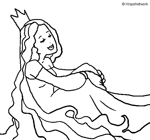 Dibuix de Princesa relaxada per Pintar on-line