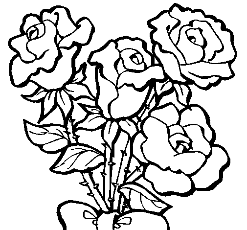 Dibuix de Ram de roses per Pintar on-line