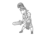 Dibuix de Soldat romà amb espasa per pintar