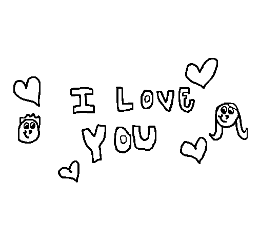 Dibuix de T'estimo 7 per Pintar on-line
