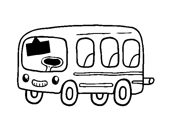 Dibuix de Un autobús escolar per Pintar on-line