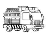 Dibujo de Un camió de bombers