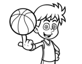 Dibujo de Un jugador de bàsquet junior