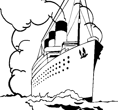 Dibuix de Vaixell de vapor per Pintar on-line