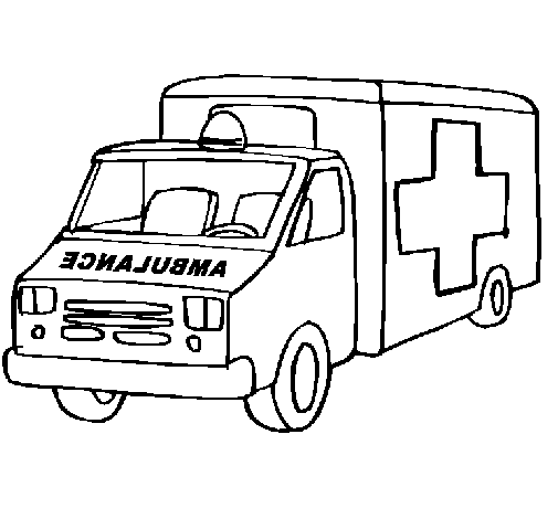 Dibuix de Ambulància per Pintar on-line