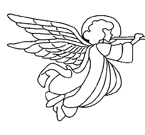Dibuix de Àngel amb grans ales per Pintar on-line