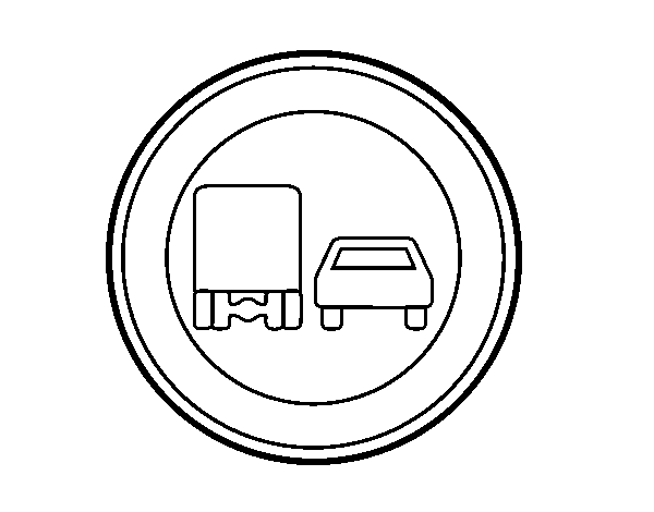 Dibuix de Avançament prohibit per a camions per Pintar on-line