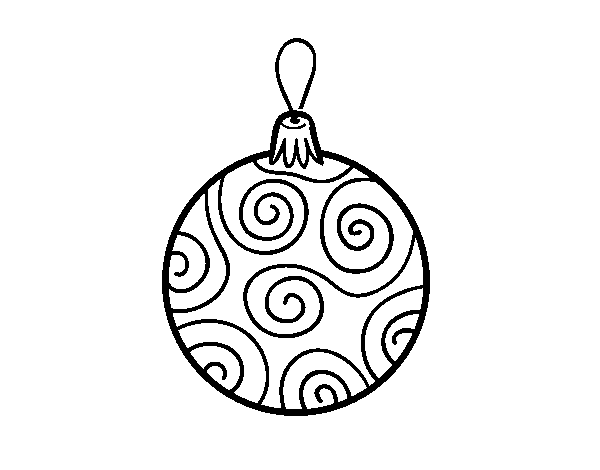 Dibuix de Bola d'arbre de Nadal decorada per Pintar on-line