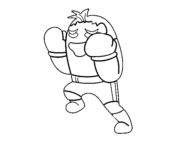 Dibuix de Boxador defensant per Pintar on-line