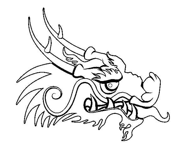 Dibuix de Cap de drac vermell per Pintar on-line