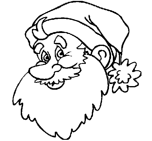 Dibuix de Cara del Pare Noel per Pintar on-line