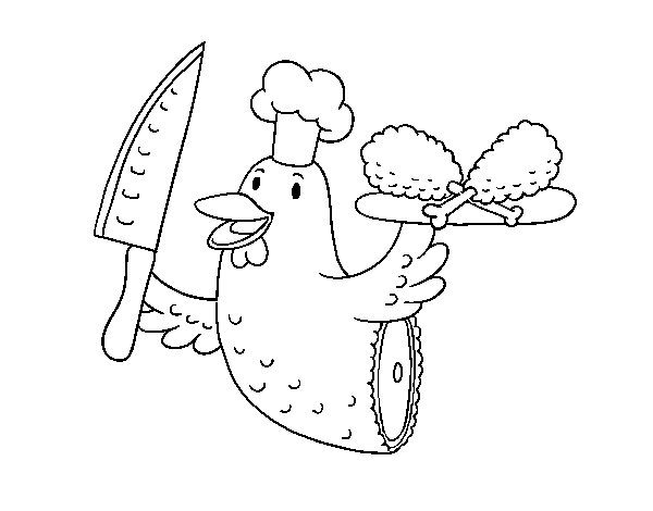 Dibuix de Carn de pollastre per Pintar on-line