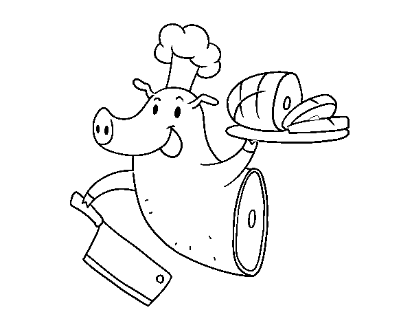 Dibuix de Carn de porc per Pintar on-line