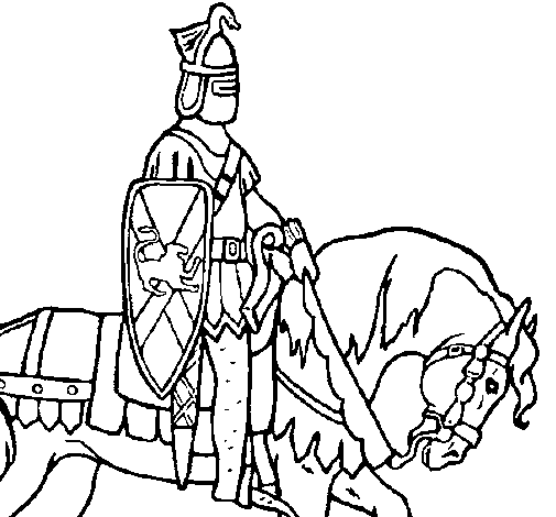 Dibuix de Cavaller a cavall per Pintar on-line