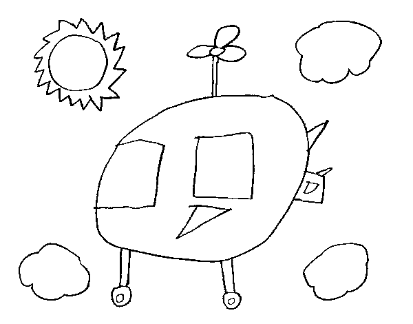 Dibuix de Cel amb helicòpter per Pintar on-line