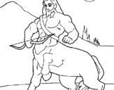 Dibuix de Centaure amb arc per pintar