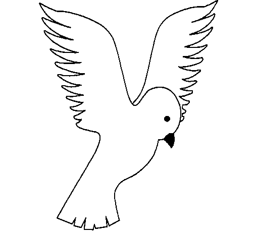 Dibuix de Colom alçant les ales  per Pintar on-line