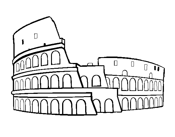 Dibuix de Colosseu romà per Pintar on-line