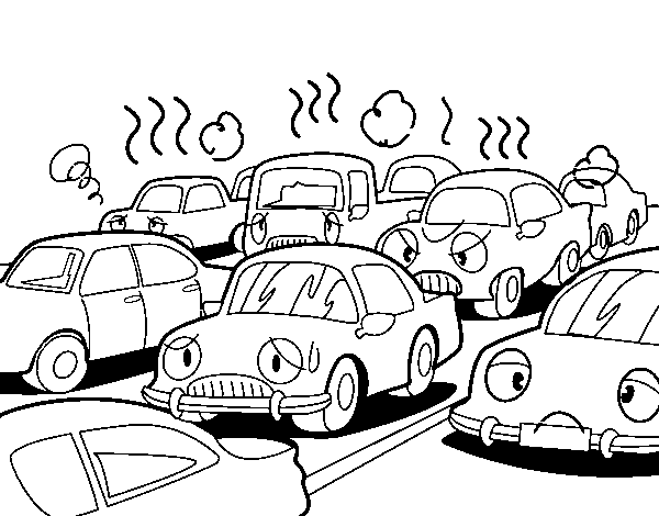 Dibuix de Congestió viària per Pintar on-line