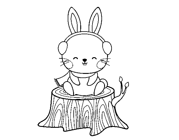 Dibuix de Conill silvestre abrigat per Pintar on-line