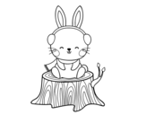 Dibuix de Conill silvestre abrigat per pintar