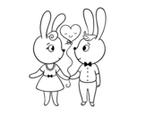 Dibujo de Conillets enamorats
