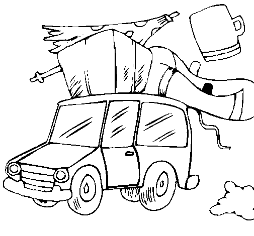 Dibuix de Cotxe amb equipatge  per Pintar on-line