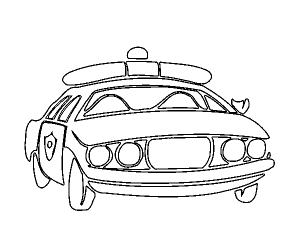 Dibuix de Cotxe de policia per Pintar on-line