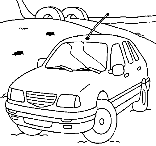 Dibuix de Cotxe en la carretera  per Pintar on-line