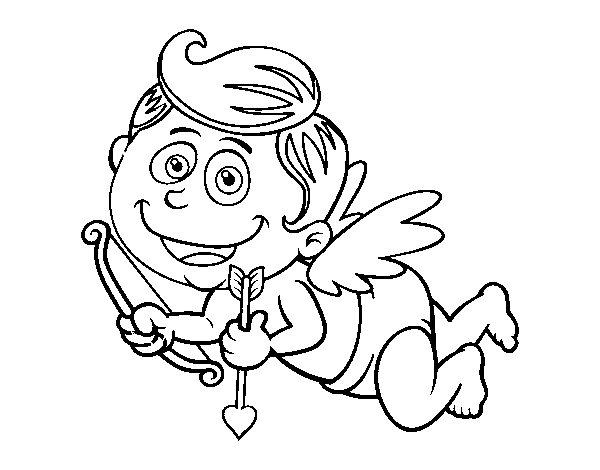 Dibuix de Cupido somrient per Pintar on-line